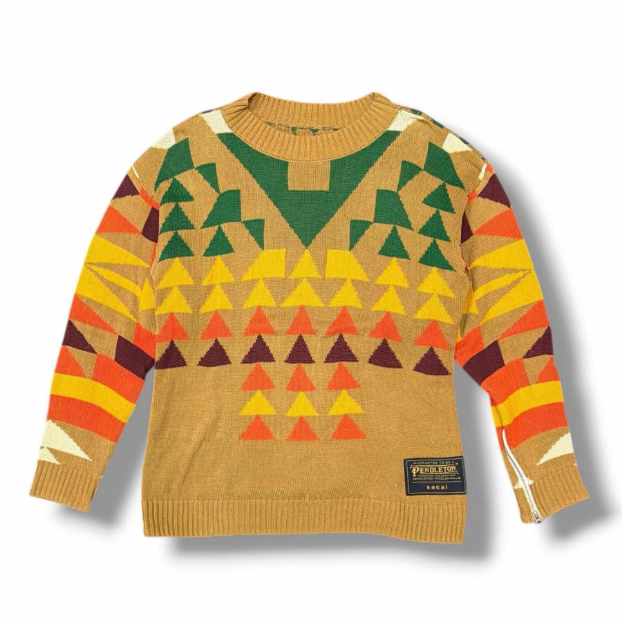sacai xPENDLETON コラボパーカー ペンドルトンニット ドッキング sacai（サカイ） × PENDLETON ペンドルトン 19SS PULLOVER SWEATER