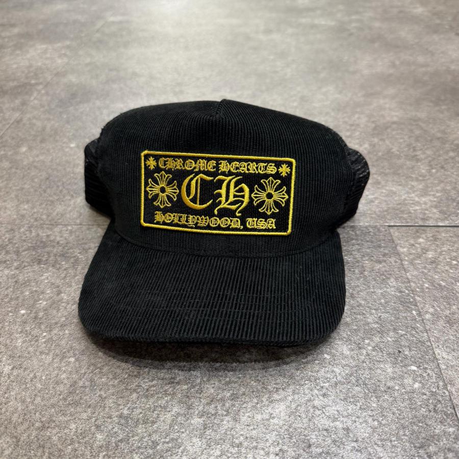 CHROME HEARTS コーデュロイメッシュキャップ　 クロスボール 帽子  クロムハーツ ブラック F （14545M） CHROME HEARTS クロムハーツ コーデュロイメッシュキャップ クロス