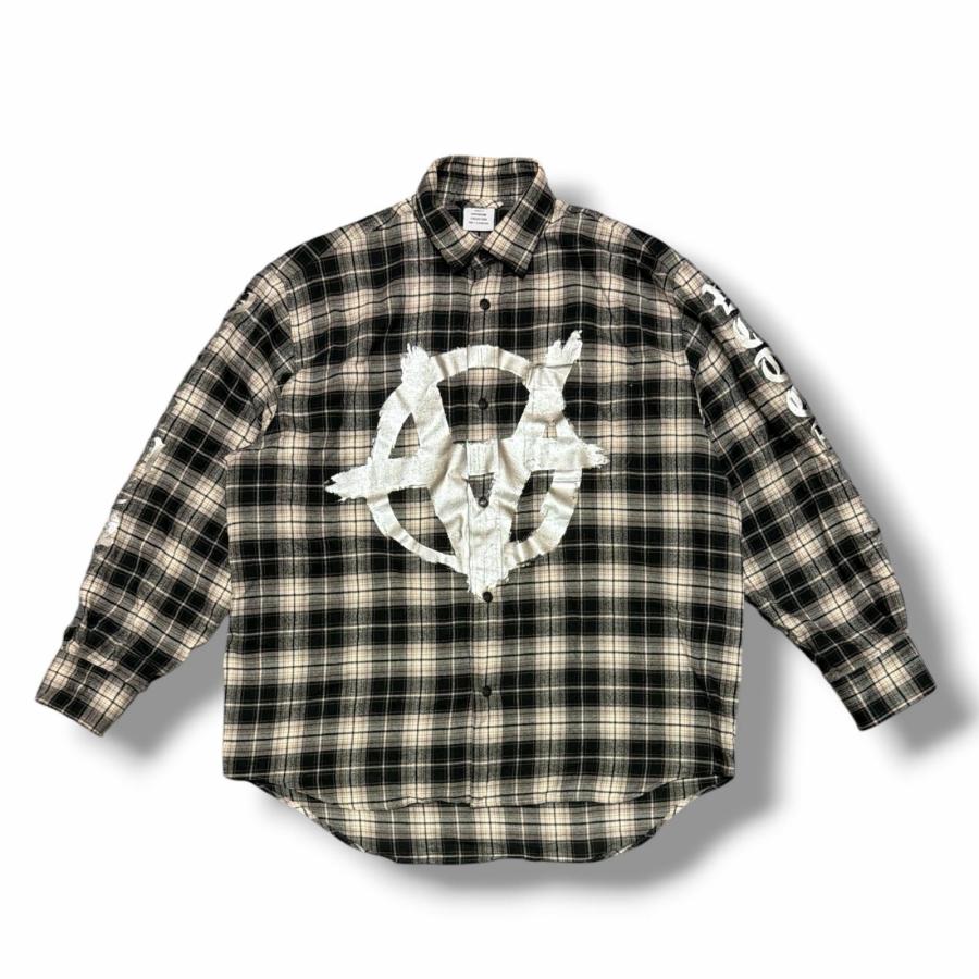【Jill】VETEMENS ヴェトモン フランネルシャツ VETEMENTS ヴェトモン 22AW Double Anarchy Flannel Shirt ダブル