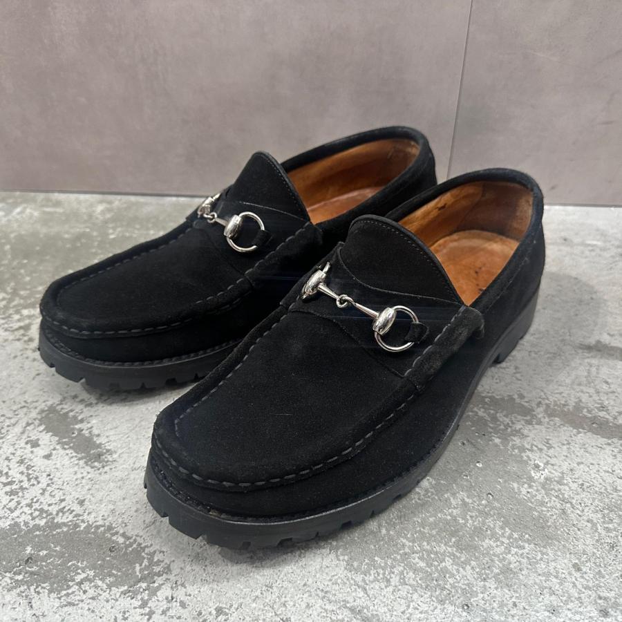 GUCCI（グッチ） ホースビット スエードローファー 革靴 6030 ブラック