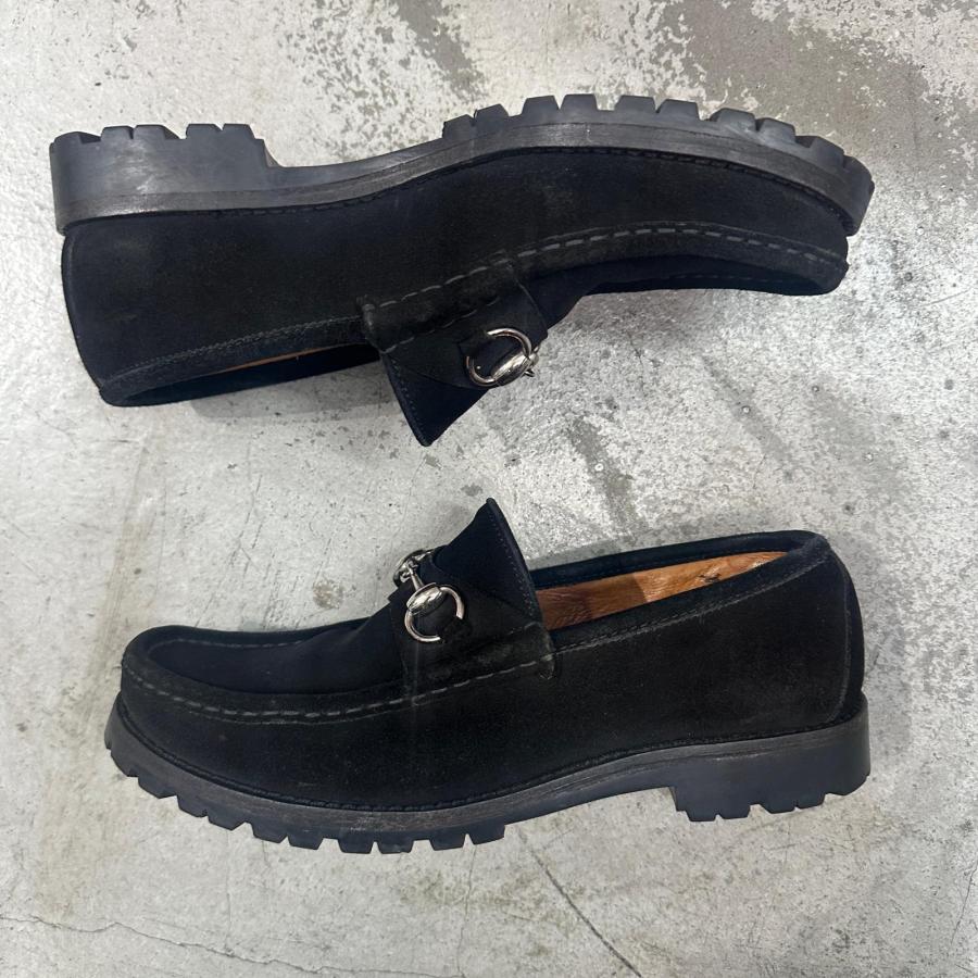 GUCCI（グッチ） ホースビット スエードローファー 革靴 6030 ブラック