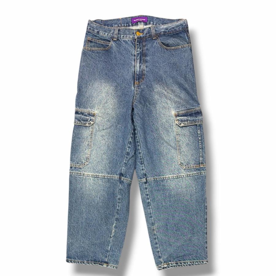 参考上代25300円 BlackEyePatch URBAN ARROWS STITCHED CARGO JEANS ステッチカーゴデニムパンツ ジーンズ ブラックアイパッチ インディゴ L （15969M） BlackEyePatch ブラックアイパッチ URBAN ARROWS STITCHED CARGO JEANS