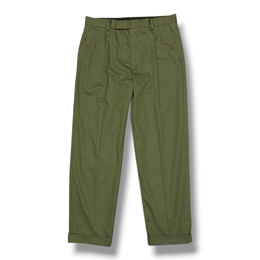 WACKO MARIA PLEATED CHINO TROUSERS プリーツチノトラウザーズ タックパンツ ワコマリア オリーブ XL （16423M） WACKO MARIA（ワコマリア） PLEATED CHINO TROUSERS プリーツチノ