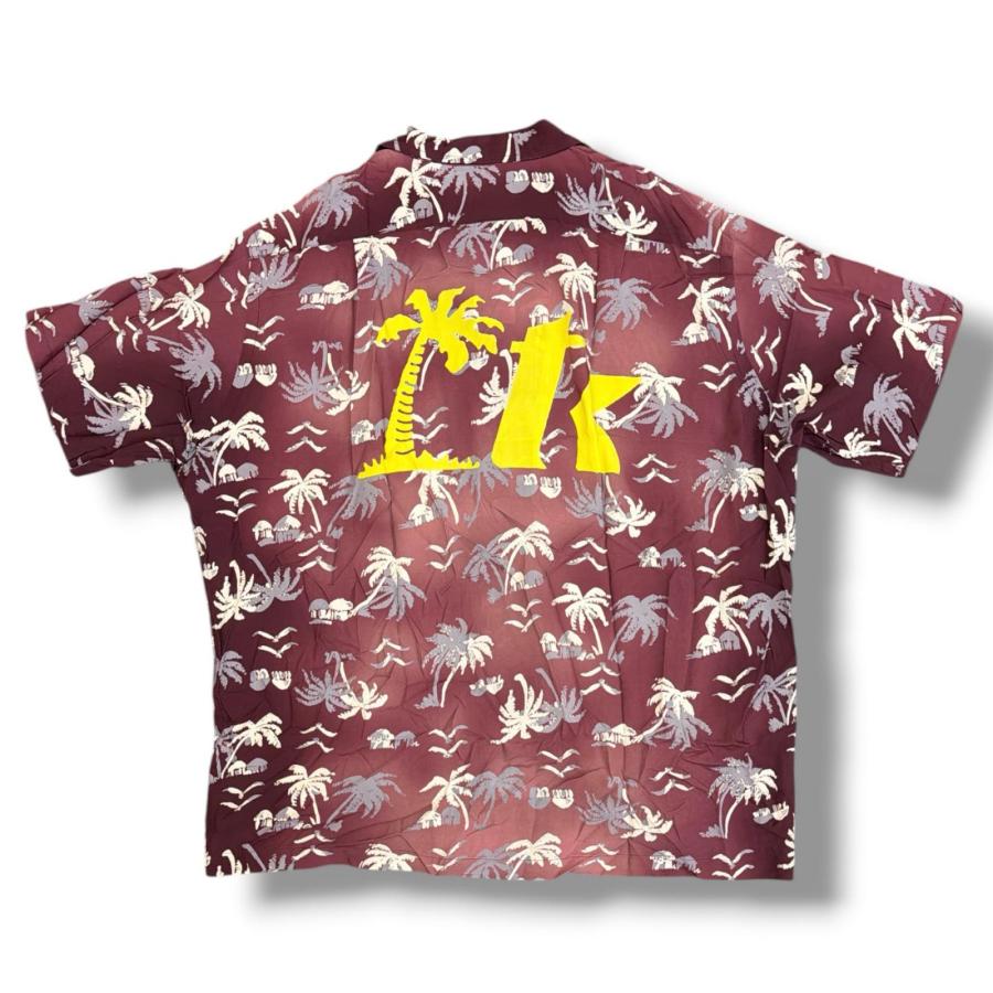 BOWWOW バウワウ 25SS TK RECORDS HAWAIIAN SHIRT SUNBURN [  レコグナイズハワイアンシャツ 開襟 BWRC251-TRRSS ボルドー XL 1663M |  | 01
