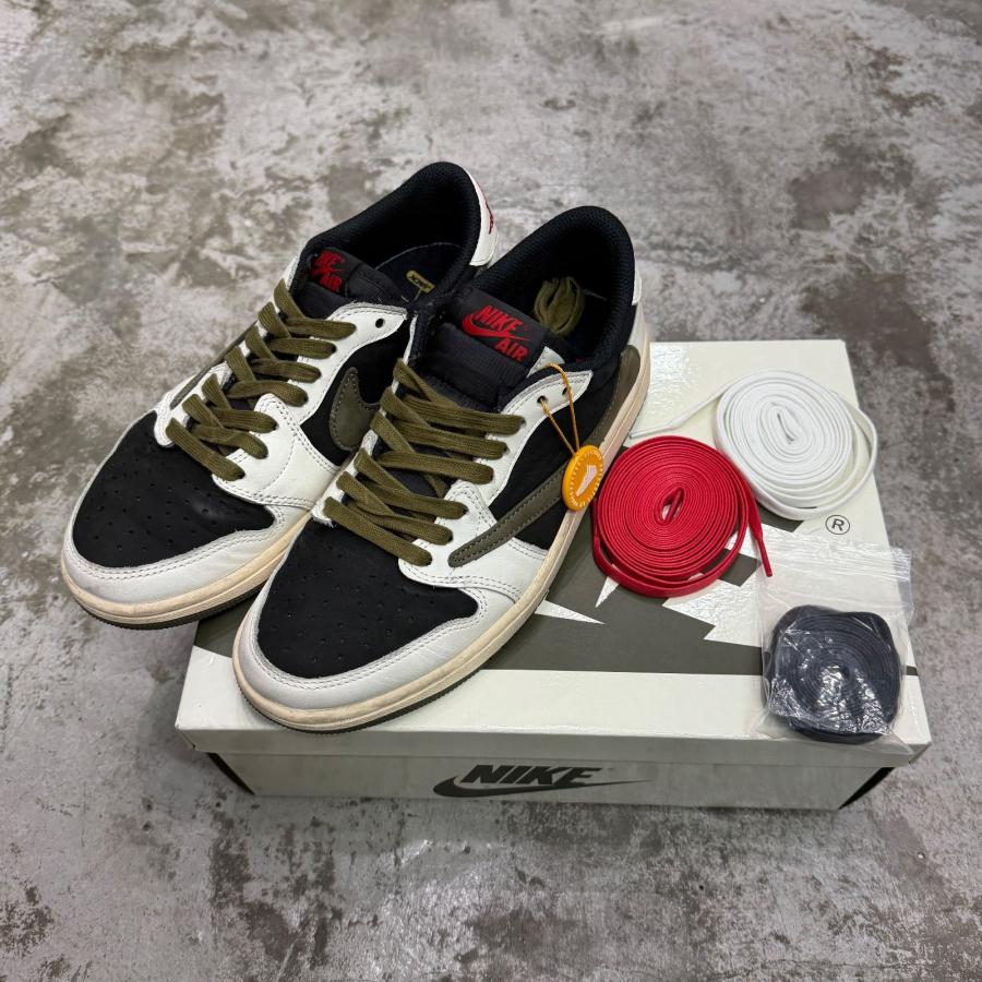 NIKE ナイキ Women's Air Jordan 1 Low OG Medium Olive  ミディアムオリーブ トラヴィススコット スニーカー DZ4137-106 オリーブ 1781Aの画像
