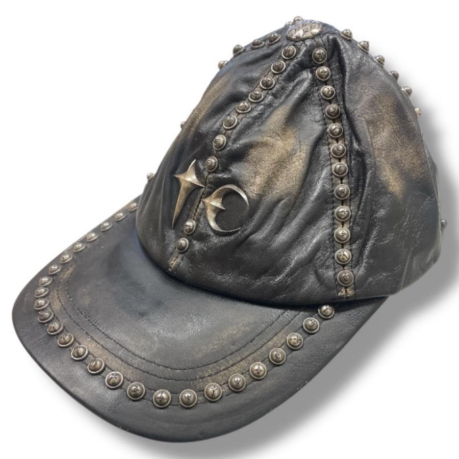 未使用品 THUG CLUB サグクラブ 25AW STUDDED WASHED LEATHER CAP