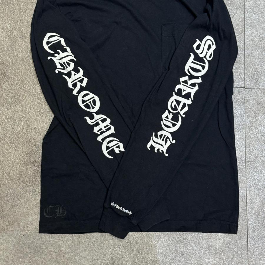 クロムハーツカットソー CHROME HEARTS クロムハーツ CH LS NECK LOGO ネックロゴプリント 袖