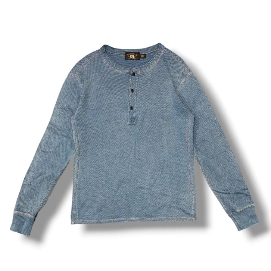 RRL ダブルアールエル Indigo Jacquard Knit Henry ヘンリーネック