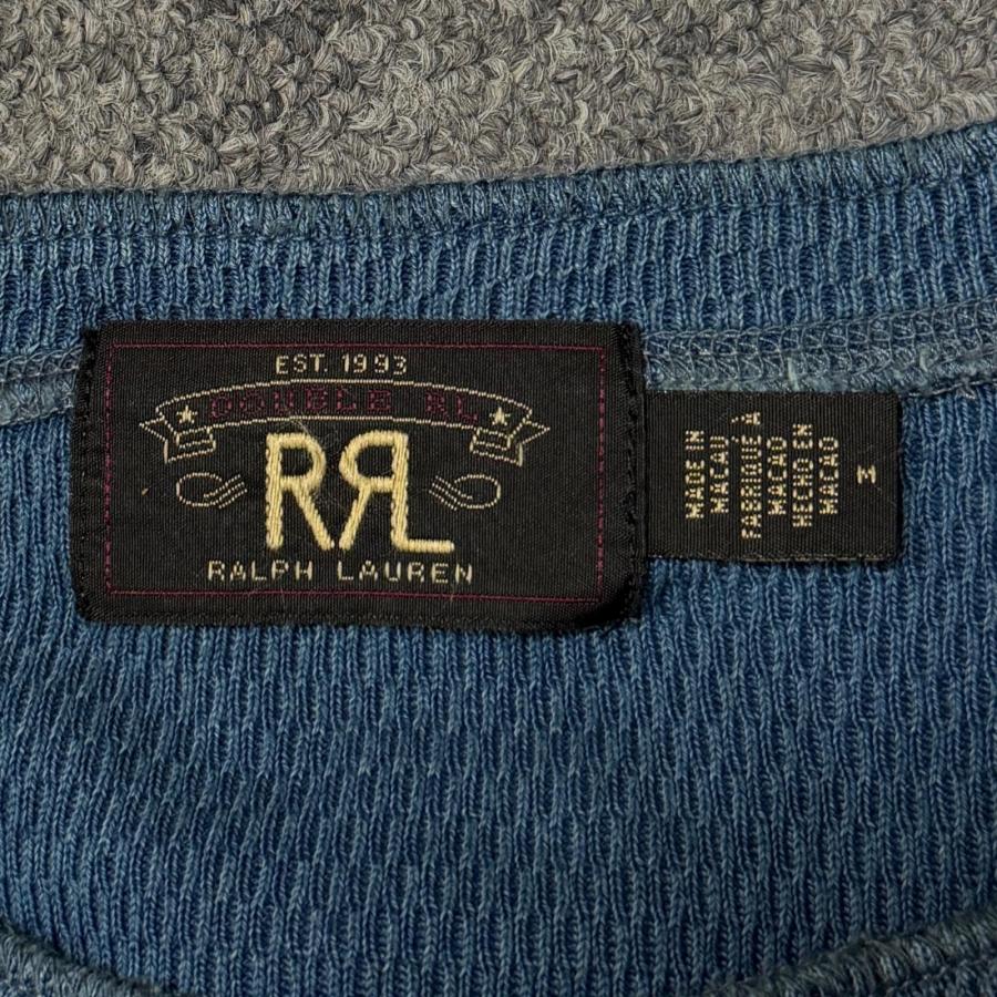 RRL ダブルアールエル Indigo Jacquard Knit Henry ヘンリーネック