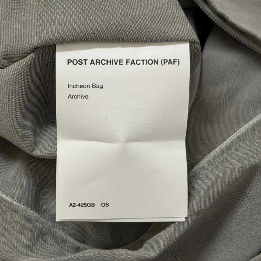 Post Archive Faction PAF Incheon Bag インチョンバッグ ショルダー バッグ 鞄 ポストアーカイブファクション A2-425GB グレー O/S （19413M） Post Archive Faction ポストアーカイブファクション PAF Incheon Bag