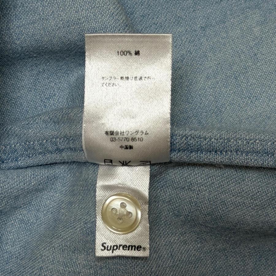 Supreme 15SS Classic Logo Denim Shirt クラシックロゴデニムシャツ 半袖シャツ シュプリーム インディゴ L （1957M） Supreme（シュプリーム） 15SS Classic Logo Denim Shirt クラシック
