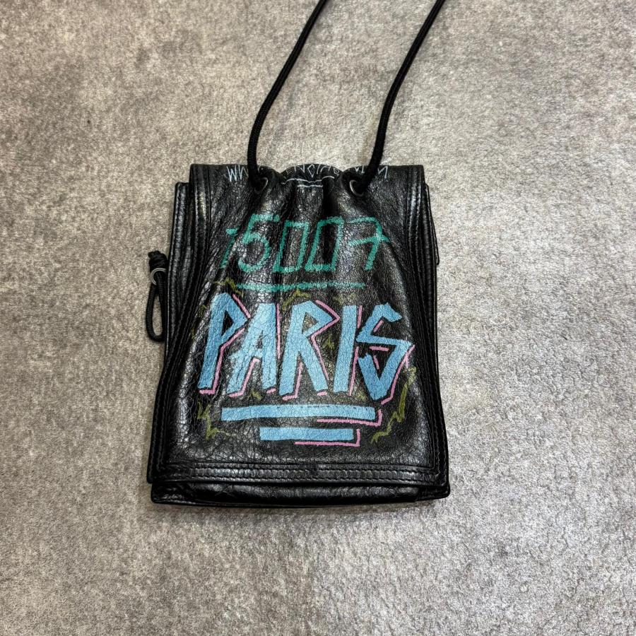 BALENCIAGA エクスプローラー グラフィック レザーポーチ ショルダーバッグ ショルダーバッグ バレンシアガ ブラック F （19996M） BALENCIAGA（バレンシアガ） エクスプローラー グラフィック レザー