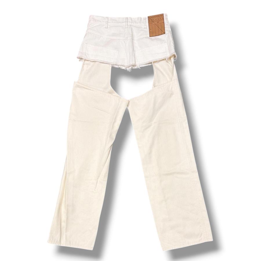 参考上代39600円 未使用 SOSHIOTSUKI 24SS DENIM CHAPS デニムチャップス パンツ ソウシオオツキ S24SS12DNM アイボリー 44 （20136M） 未使用品 SOSHIOTSUKI ソウシオオツキ 24SS DENIM CHAPS デニム