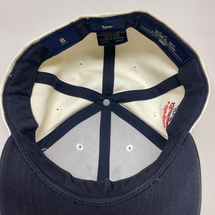KITH  × NEW ERA NY CAP コラボ ロゴ刺繍 キャップ 帽子 キス  × ニューエラ オフホワイト×ネイビー 8 （20150M） KITH × NEW ERA キス ニューエラ NY CAP コラボ ロゴ刺繍 キャップ