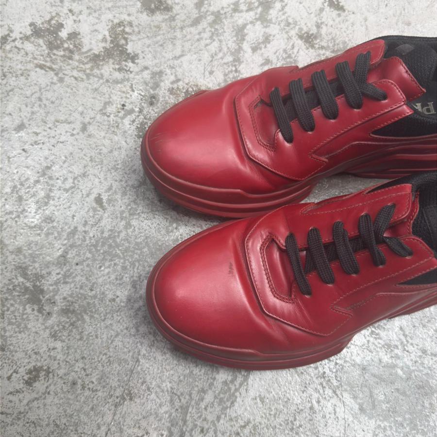 PRADA（プラダ） レザー スニーカー 2EG110 レッド 24cm 20171M : 買取