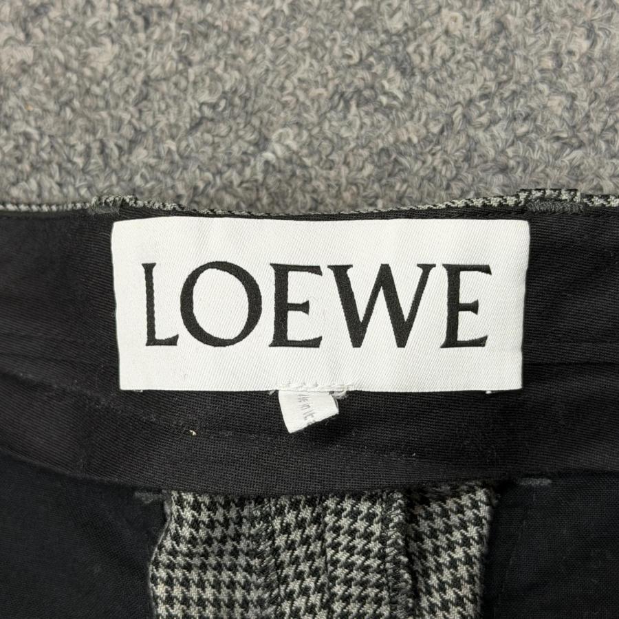 国内正規 LOEWE Houndstooth Cropped Pants 千鳥格子クロップドパンツ スラックス ロエベ H2102511IC グレー 48 （20188M） LOEWE（ロエベ） Houndstooth Cropped Pants 千鳥格子クロップドパンツ