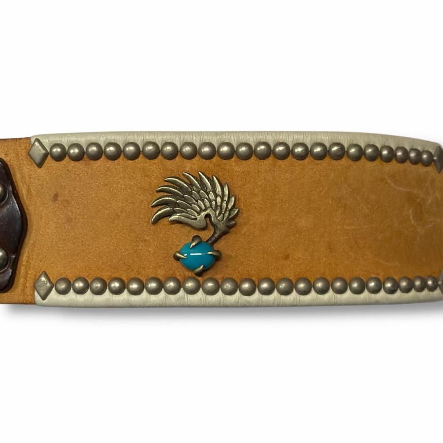 WOLF'S HEAD レザースタッズターコイズブレスレット ブレスレット