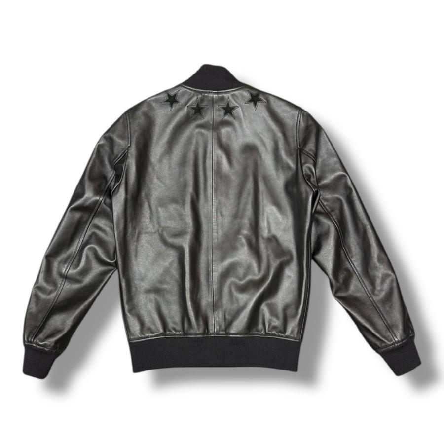 GIVENCHY Leather Embroided Star Baseball Jacket ラムレザー