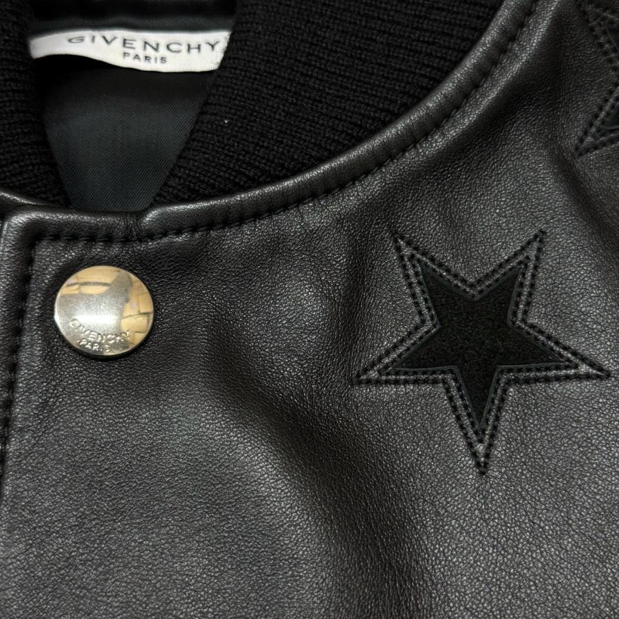 GIVENCHY Leather Embroided Star Baseball Jacket ラムレザー