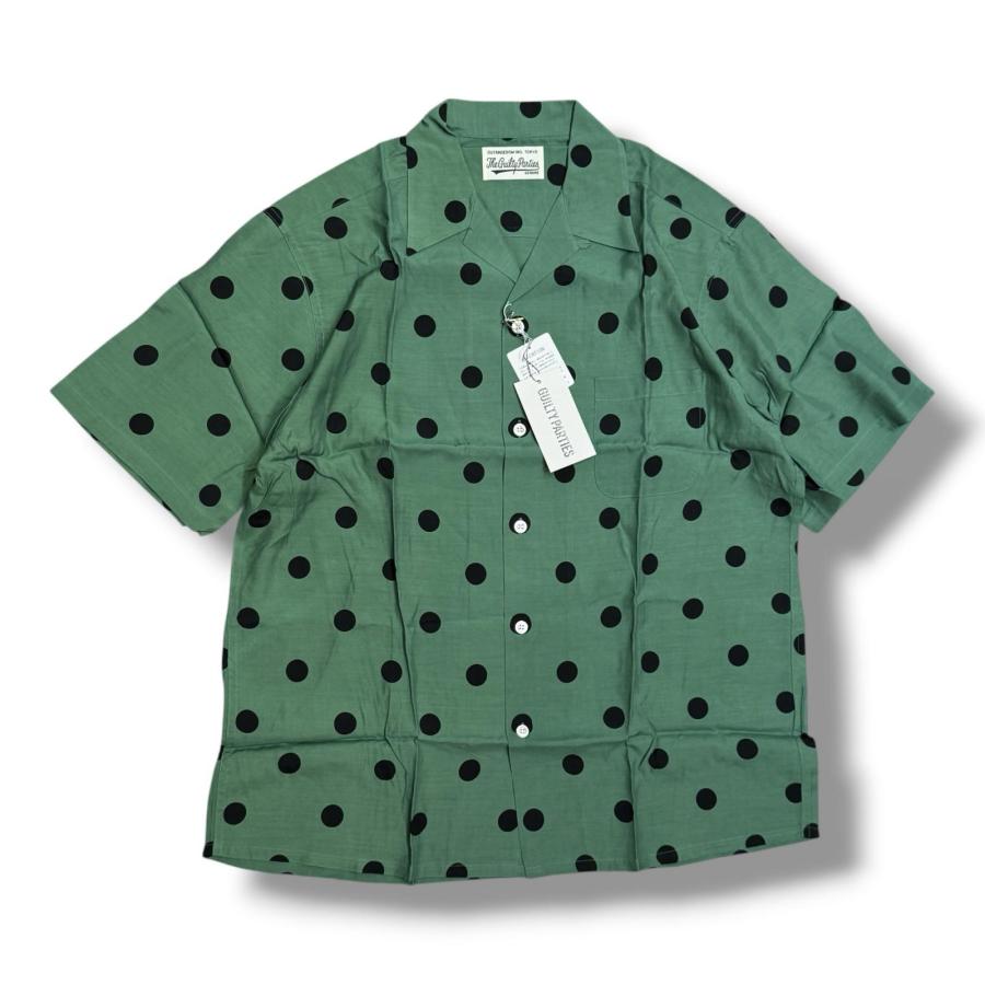 WACKO MARIA アロハシャツ 開襟 ドット 水玉 グリーン XL WACKO MARIA（ワコマリア） 未使用品 23SS HAWAIIAN SHIRT S/S
