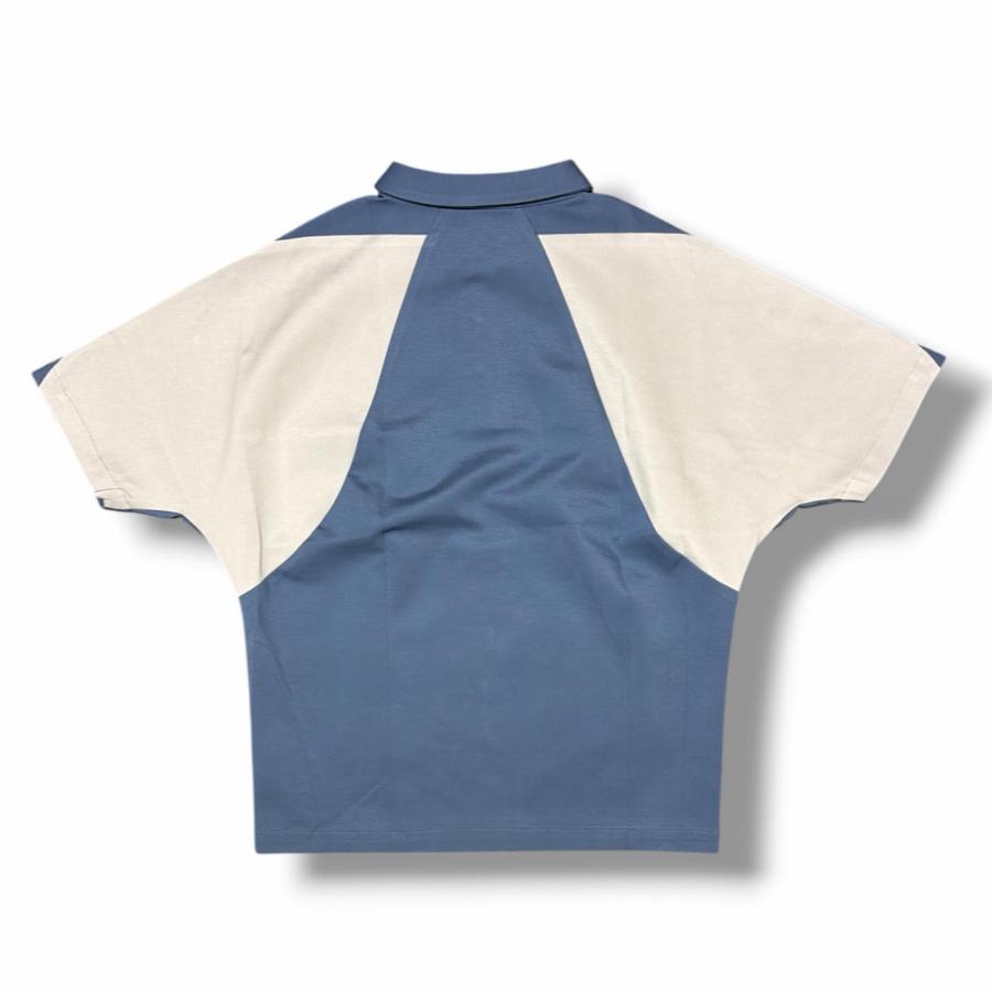 参考上代38500円 未使用 ryaw 25SS SW POLO SHIRTS 半袖スウェットポロシャツ リャウ ry-251-SH01 ブルー 2 （4477M） ryaw リャウ 25SS SW POLO SHIRTS 半袖スウェットポロシャツ ry-251