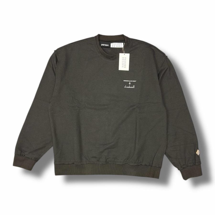 未使用 el conductorH × NISHIMOTO IS THE MOUTH 24SS COTTON CLASSIC CREWNECK SWEATER スウェット トレーナー コラボ コンダクター PD24MC05 ブラック 4_1