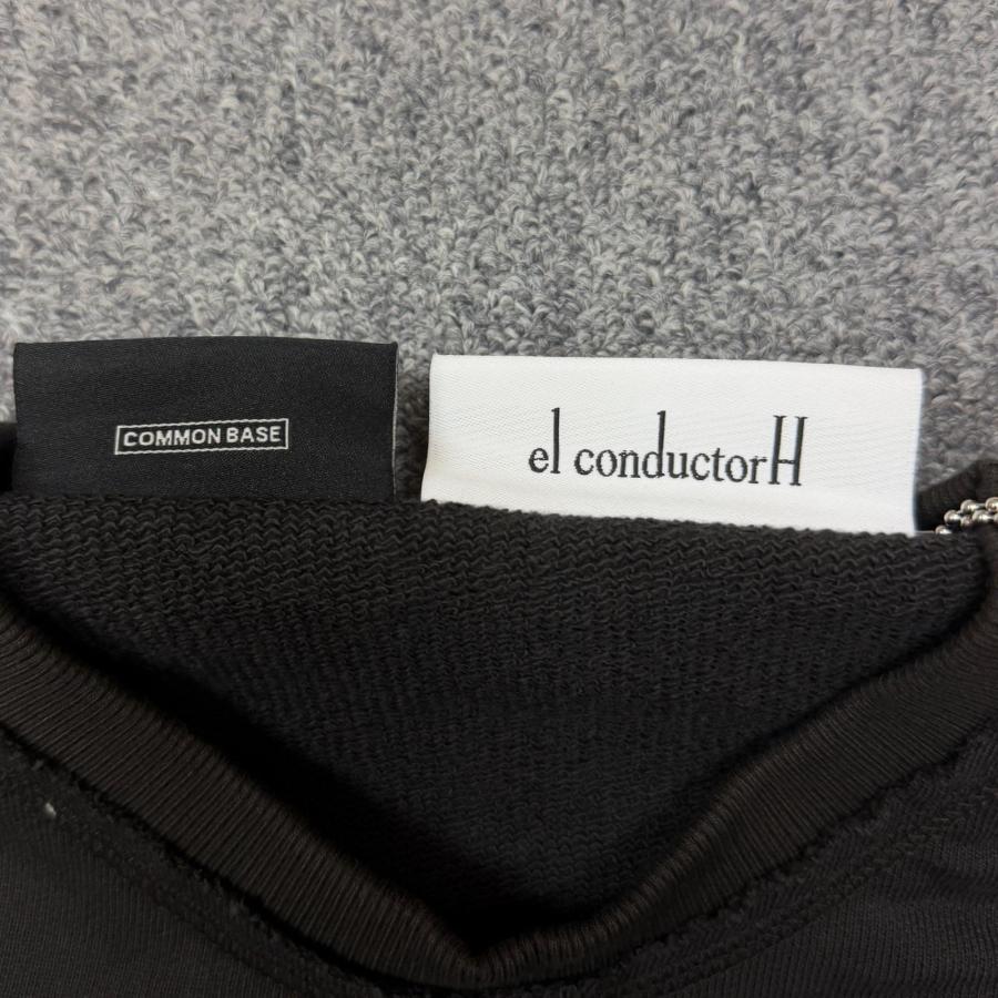 未使用 el conductorH × NISHIMOTO IS THE MOUTH 24SS COTTON CLASSIC CREWNECK SWEATER スウェット トレーナー コラボ コンダクター PD24MC05 ブラック 4_5
