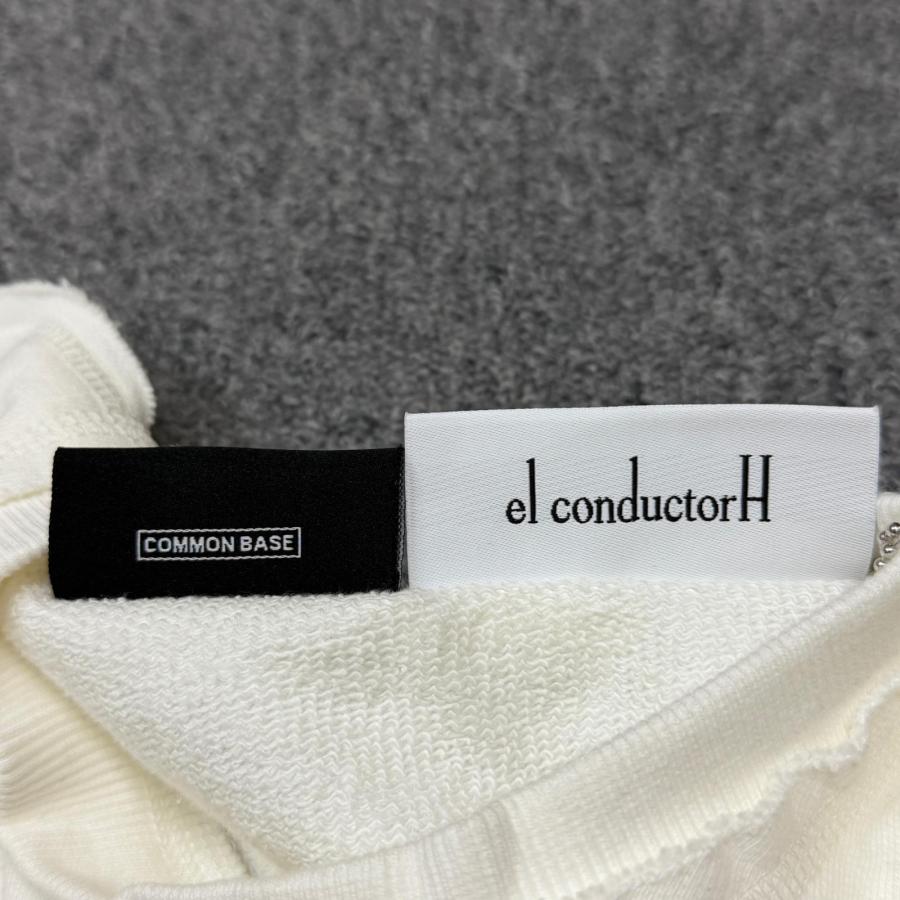 未使用 el conductorH × NISHIMOTO IS THE MOUTH 24SS COTTON CLASSIC CREWNECK SWEATER スウェット コラボ コンダクター ニシモトイズザマウス PD24MC05 WHT 2_5