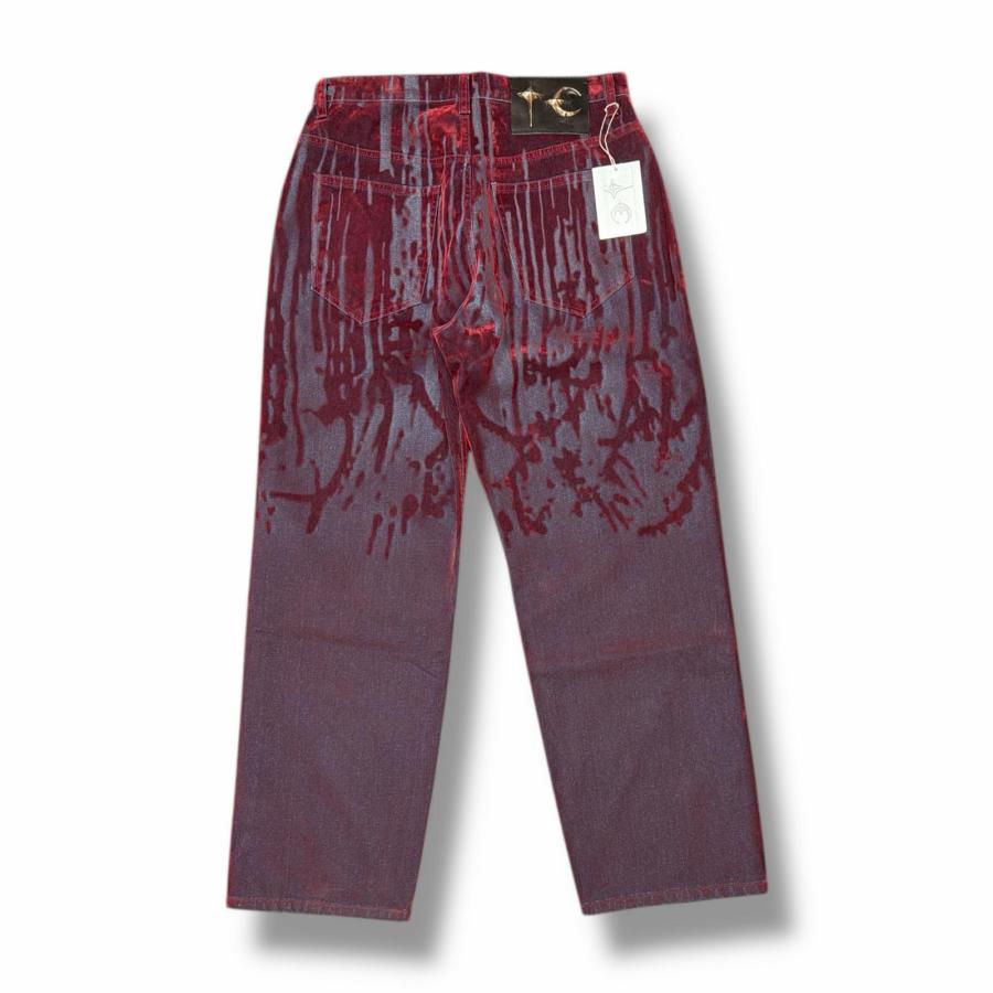 未使用品 THUG CLUB サグクラブ 25SS BlOOD LAZERED DENIM PANTS