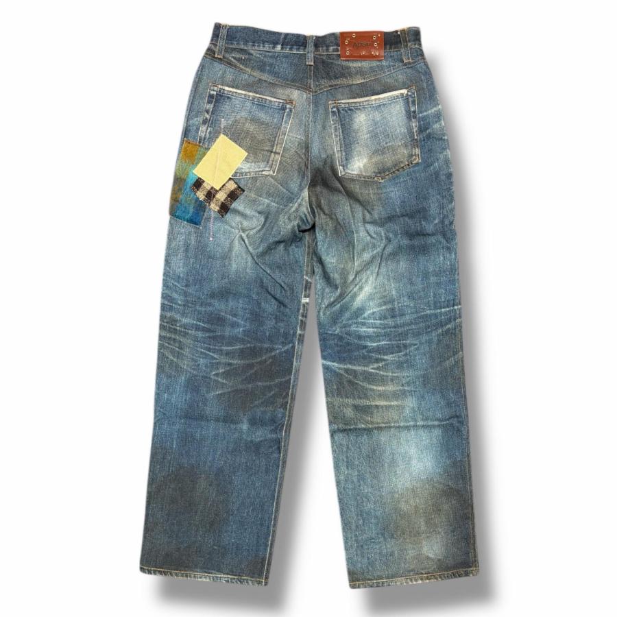 未使用 ANDERSSON BELL Patchwork Printed Jeans パッチワークプリントデニム ジーンズ アンダースンベル インディゴ 32 （5214M）_1