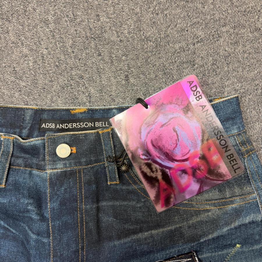 未使用 ANDERSSON BELL Patchwork Printed Jeans パッチワークプリントデニム ジーンズ アンダースンベル インディゴ 32 （5214M）_3
