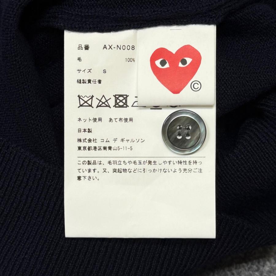 【イオン広店】 中古 PLAY COMME des GARCONS | プレイコムデギャルソン カーディガン ラウンドネックカーディガン AX-N061 ブラック サイズ：XS 【111】 PLAY COMME des GARCONS - プレイコムデギャルソン ROUND NECK