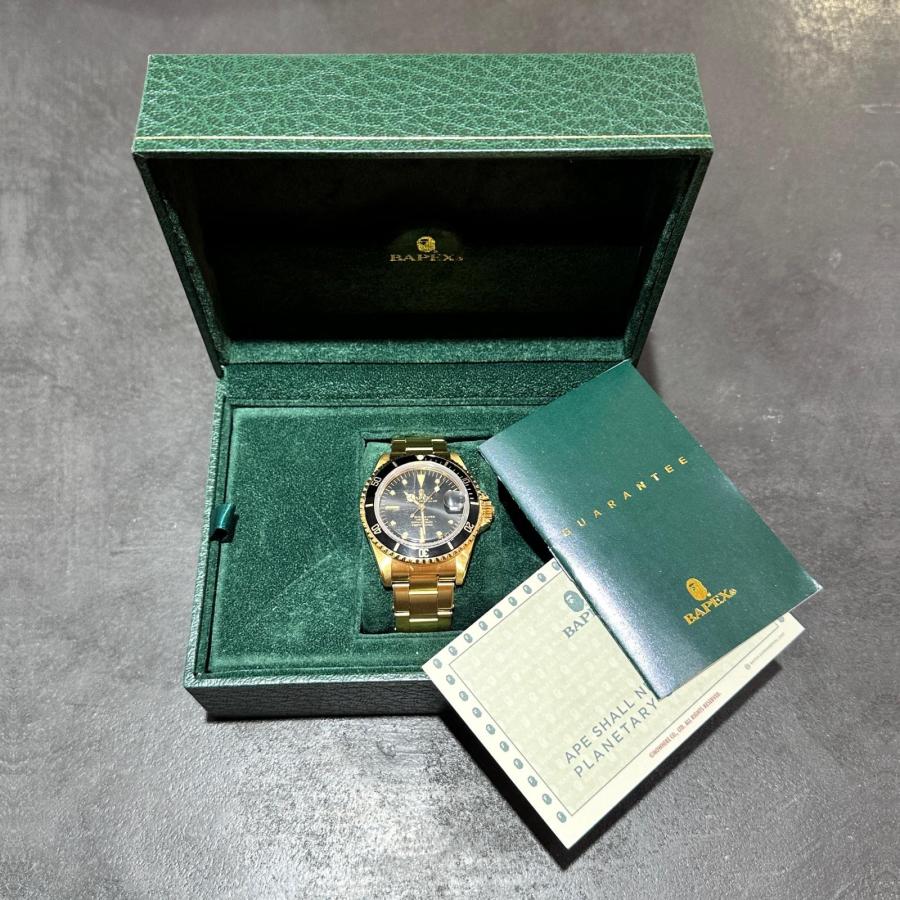 BAPEX ゴールド ブラックダイヤル 腕時計 参考上代57200円 A BATHING APE CLASSIC TYPE 1 BAPEX アナログ腕時計