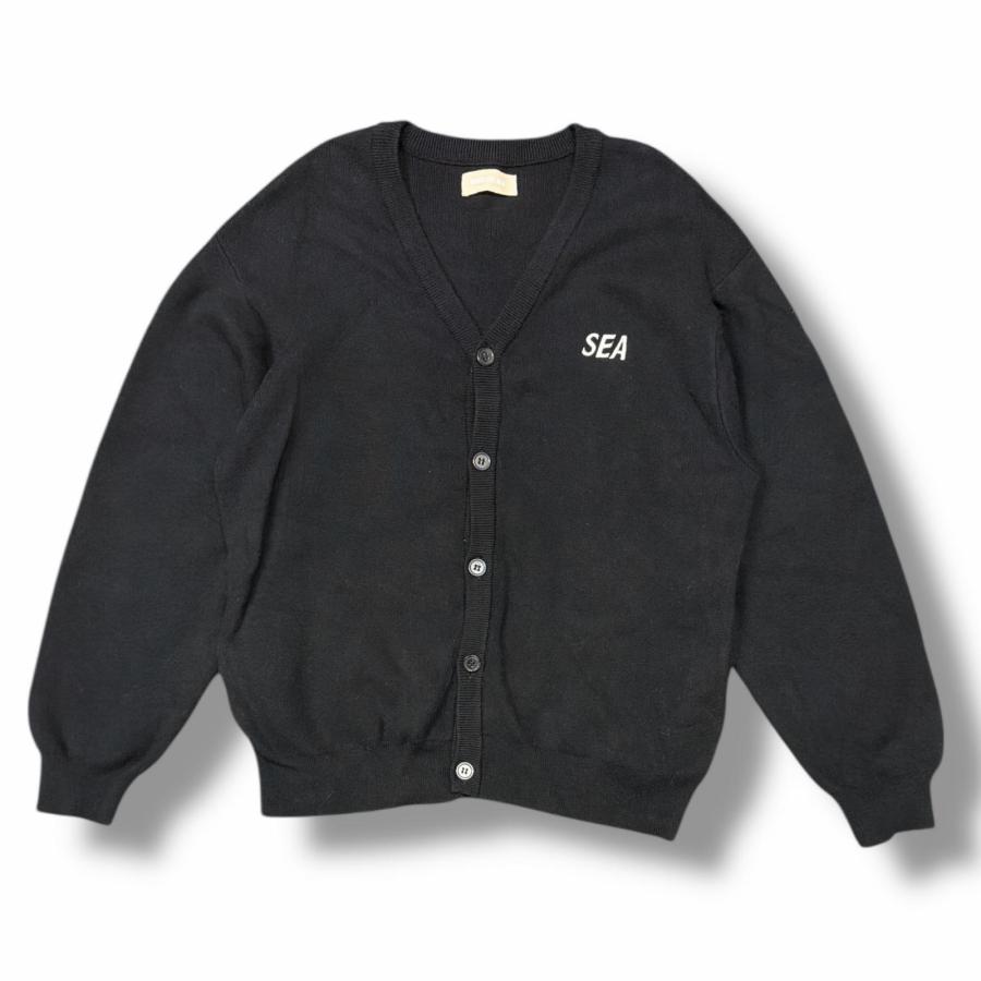 WIND AND SEA ロゴ刺繍ニットカーディガン セーター ウィンダンシー