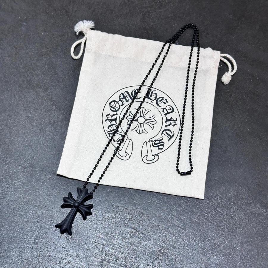 未使用 CHROME HEARTS ラバーネックレス シリコン クロス ネックレス