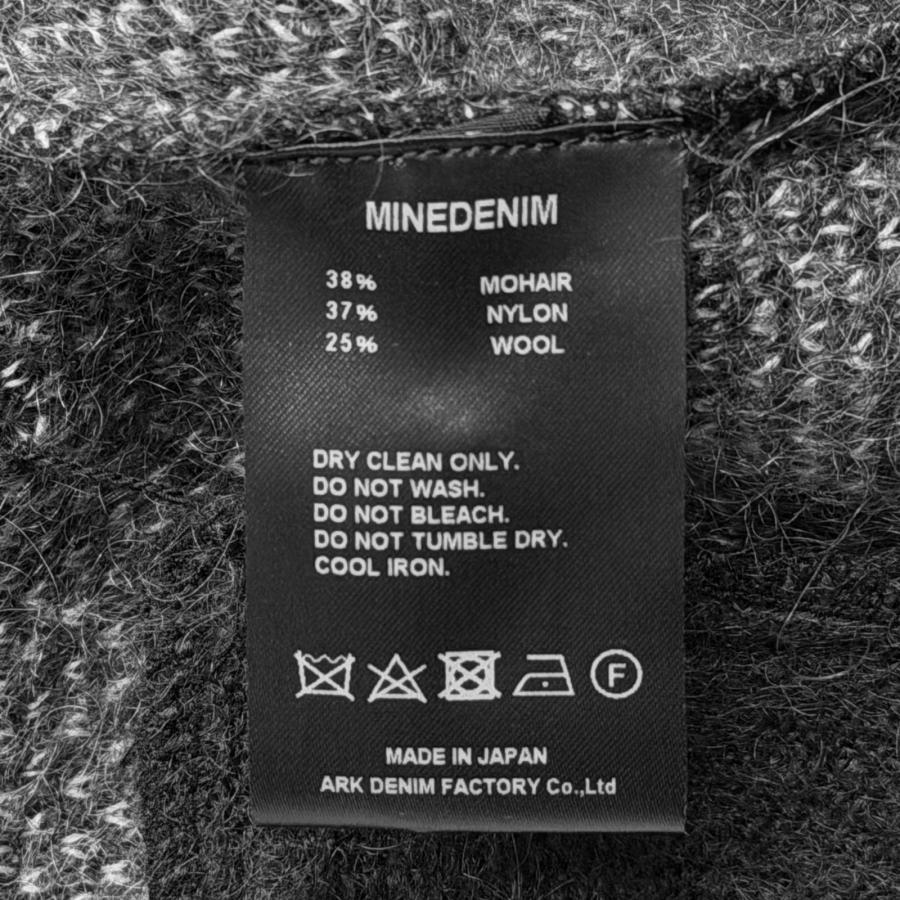 MINEDENIM Kid Mohair Argyle Washed Knit Long Cardigan モヘヤ