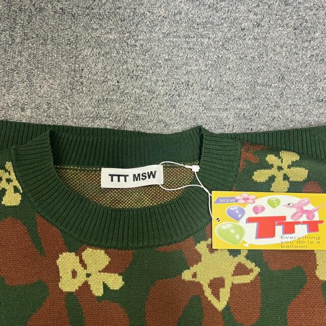 参考上代19800円 未使用 TTT_MSW 23SS Flower Camo Knit Vest フラワー