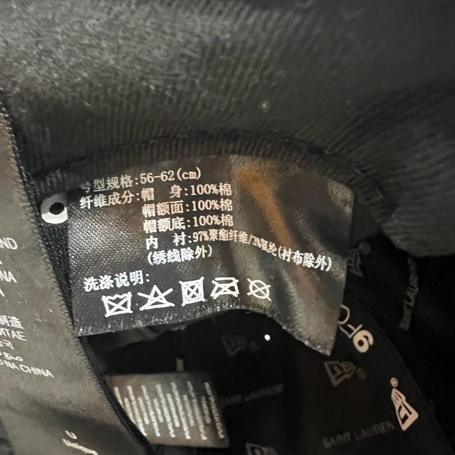SAINT LAURENT サンローラン ニューエラ コラボ 刺〓キャップ ブラック