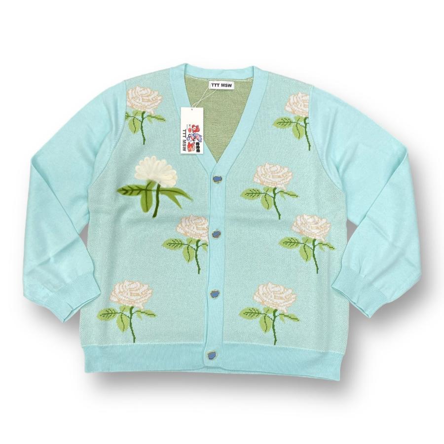 未使用 TTT_MSW 22AW Rose Jacquard Knit Cardigan ローズジャガード 