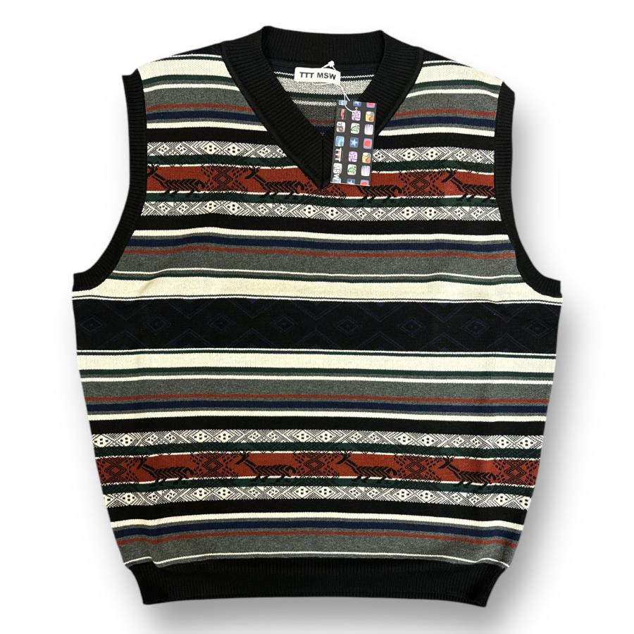 参考上代19800円 未使用 TTT_MSW 23AW Nordic Vest ノルディックニット