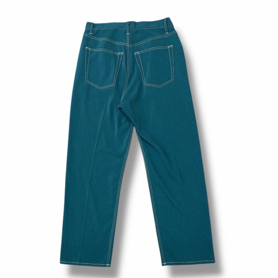 【新品タグ付】YOKE ヨーク ウール ストレート スラックス パンツ グリーン 参考上代33000円 未使用 YOKE 25SS 5P WIDE STRAGHT PANTS 5ポケット
