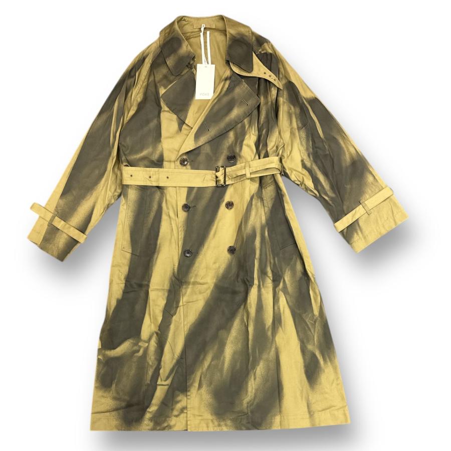 参考上代101200円 未使用 YOKE 24SS SPRAY PRINTED TRENCH COAT スプレープリントトレンチコート ヨーク YK24SS0620C カーキ 3 （81568A5） 参考上代101200円 未使用 YOKE 24SS SPRAY PRINTED TRENCH COAT