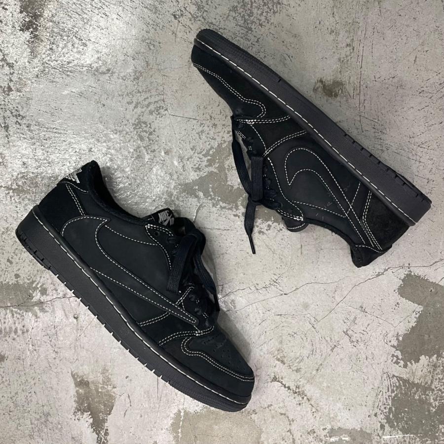 NIKE  × TRAVIS SCOTT Air Jordan 1 Low OG SP Black Phantom ブラックファントム ナイキ  × トラヴィススコット DM7866-001 25cm （90199A）の画像