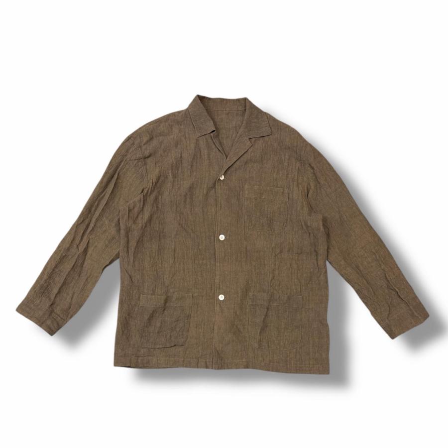 Cale カル リネンシャツジャケット 長袖シャツ C231F08B03 ブラウン 4