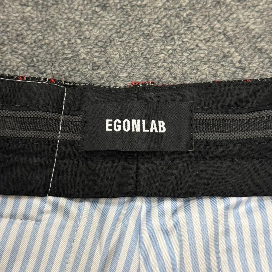 EGONlab. エゴンラボ サイドホールフレアパンツ   フレアバギーパンツ レッド 46 91784Aの画像