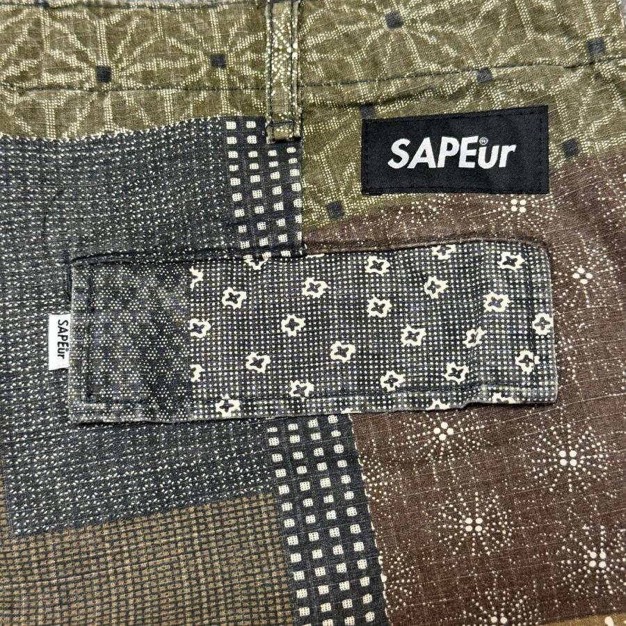 SAPEur サプール パッチワークカーゴショーツ ハーフパンツ カーキ XXL