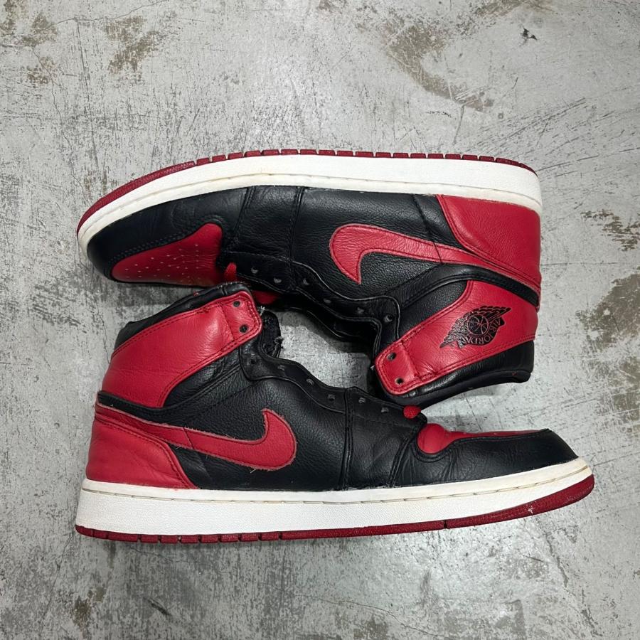 NIKE ナイキ 2011年製 Air Jordan 1 Retro High Banned  エアジョーダン1レトロハイ ブレッド 432001-001 レッド 30cm 94330Aの画像