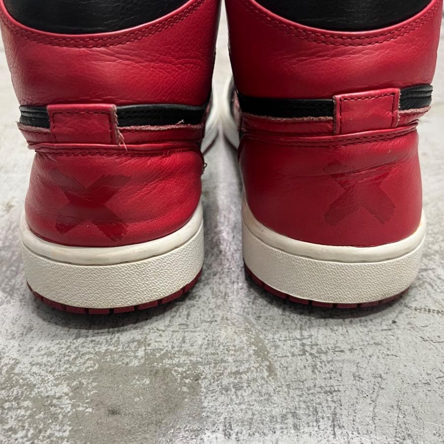 NIKE ナイキ 2011年製 Air Jordan 1 Retro High Banned  エアジョーダン1レトロハイ ブレッド 432001-001 レッド 30cm 94330Aの画像