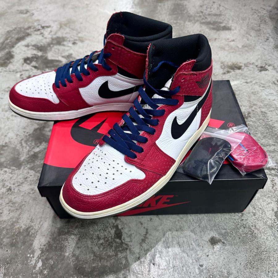 NIKE ナイキ Spiderman Air Jordan 1 Origin Story   エアジョーダン1 オリジンストーリー ハイカットスニーカー スパイダーマン  555088-602 29.5cm 95863Aの画像