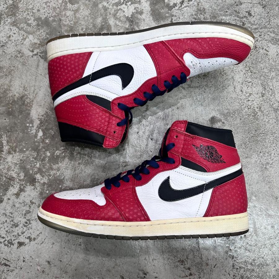 NIKE ナイキ Spiderman Air Jordan 1 Origin Story   エアジョーダン1 オリジンストーリー ハイカットスニーカー スパイダーマン  555088-602 29.5cm 95863Aの画像